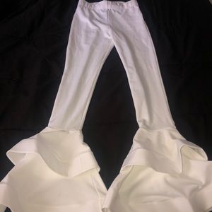 White Ruffle Pants